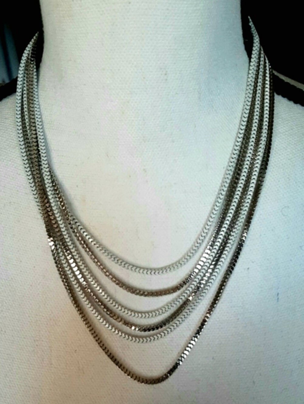 Multi-Strand Silver Layered Necklace